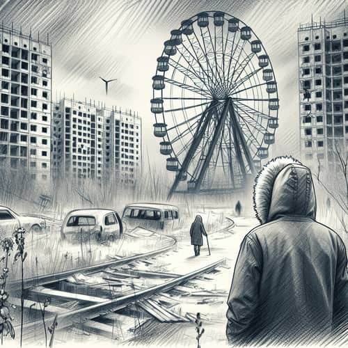 Pripyat Ferris Wheel Sketch - The Artifact in Abandoned Town