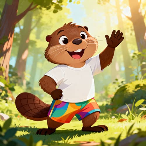 Friendly Beaver Mascot Cartoon Illustration Friendly Beaver Mascot Cartoon Illustration