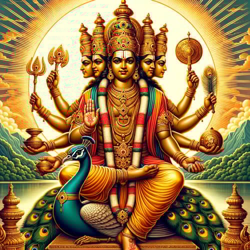 Lord Murugan: Divine Hindu Figure in Traditional Attire