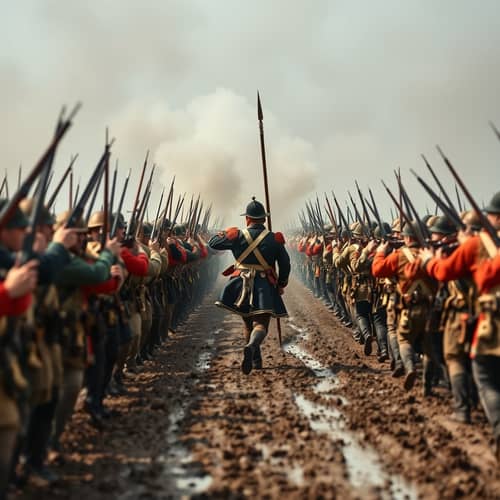 18th Century Army Charging into Battle