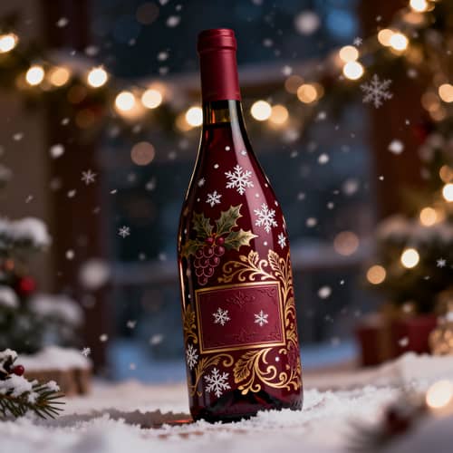 Elegant Christmas Wine Packaging Design Inspiration
