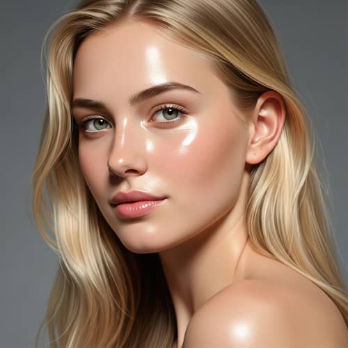 Hyperrealistic Portrait of a Gorgeous Blonde Woman