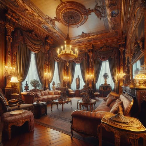 Luxurious Late 19th-Century Salon with Vintage Style