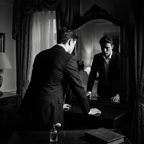 Dramatic Black and White Portrait of a Young Man Dramatic Black and White Portrait of a Young Man