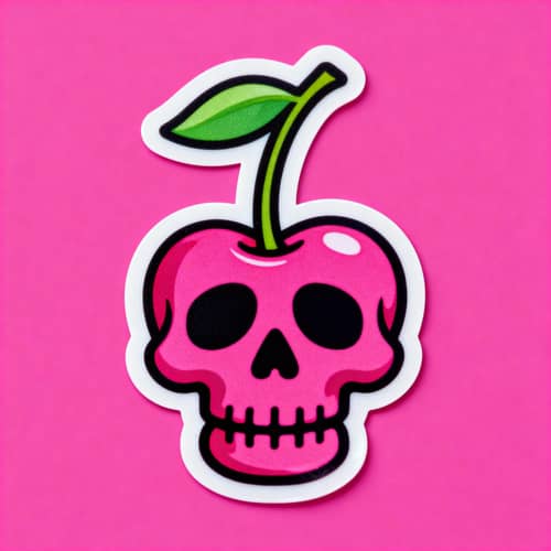 Skull Cherry Sticker - Unique Designs
