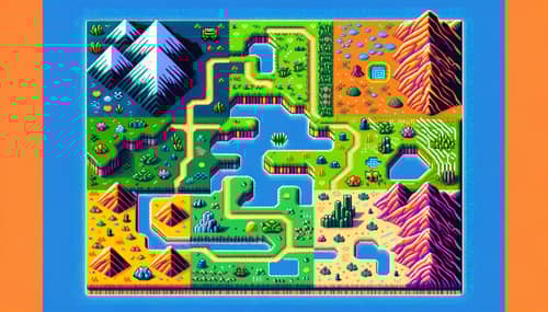 Pixelated Level Selector Map Inspired by Vintage Games