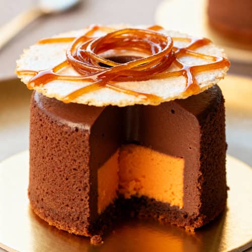 Spiced Chocolate Mini Cake with Orange Mousse Spiced Chocolate Mini Cake with Orange Mousse