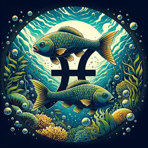 Mystical Pisces Zodiac Sign Artwork