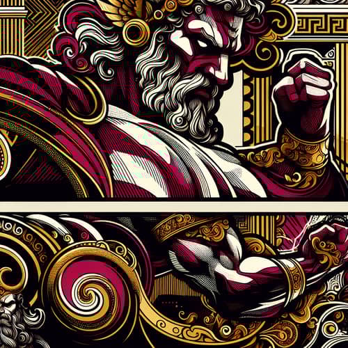 Powerful Greek God Comic Book Art