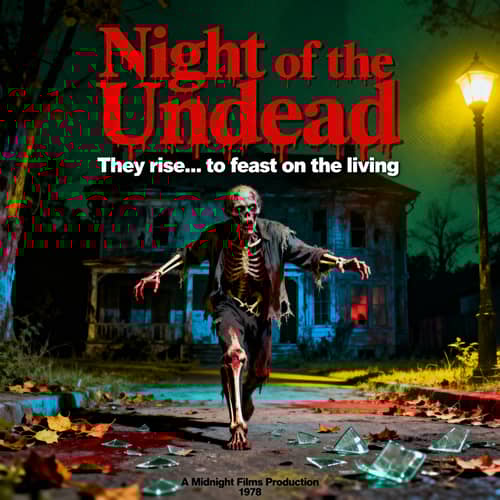 1970s Zombie Horror Movie Poster Art