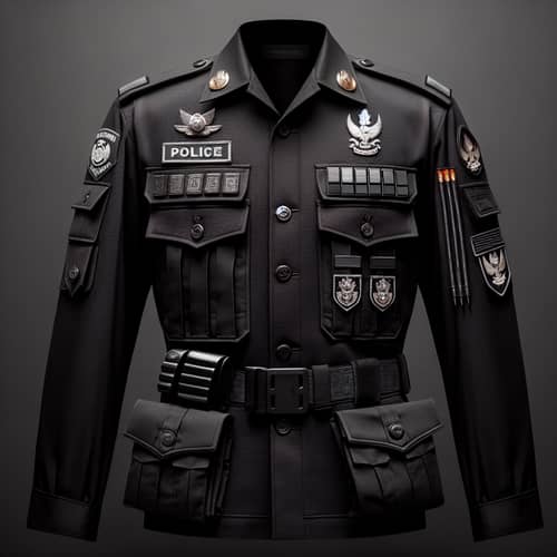 Indonesian Police Force Uniform - Professional Black Attire