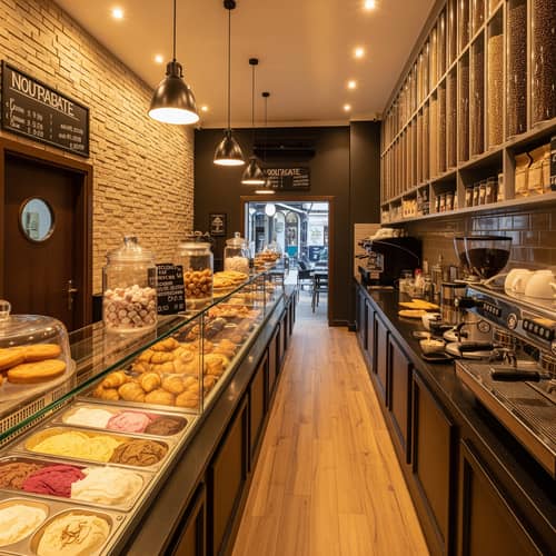 Charming Small Cafe with Exquisite Pastries