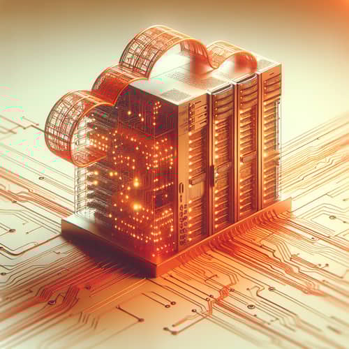 Vivid Orange Physical Cloud Server - Abstract Representation