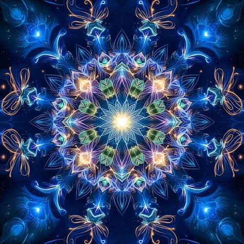 Blue Cosmic Play: Fractal Magic Unleashed