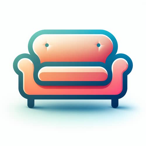 Comfortable 3D Sofa Icon | Soft Edges & Gradient