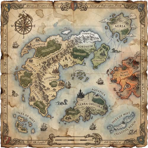 Fantasy World Map for RPG Campaigns