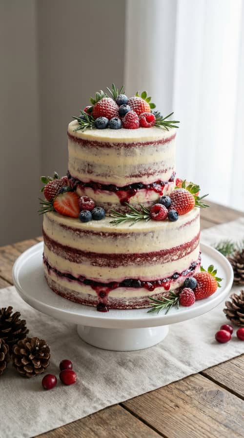 Elegant Two-Tier Red Velvet Cake for Christmas Elegant Two-Tier Red Velvet Cake for Christmas