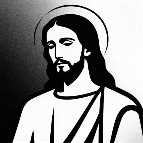 Minimalist Jesus Silhouette Art - High Contrast Design
