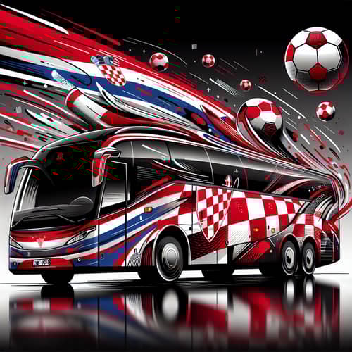 Dynamic Croatian Football Team Design with Red-and-White Gradient