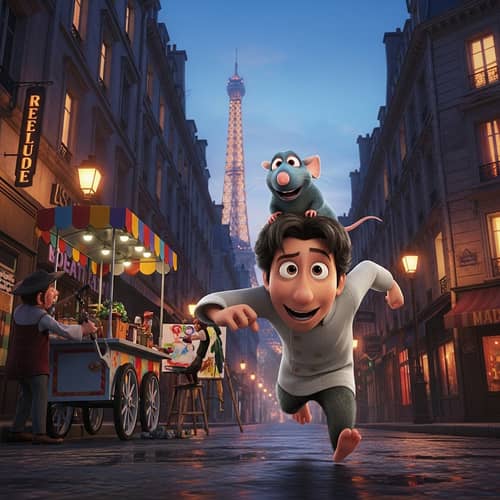 Ratatouille and Remy in the City