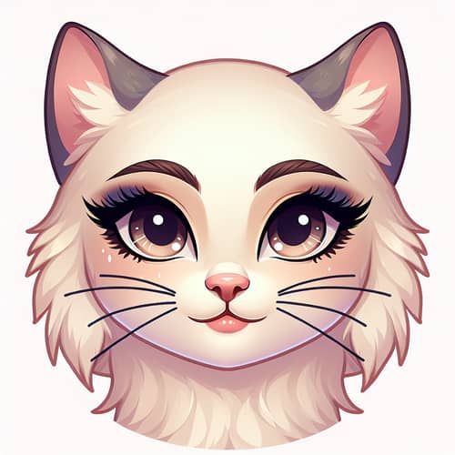 Elegant Feminine Cat Character with Makeup