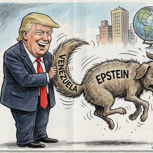 Trump's Political Cartoon: Venezuela & Epstein