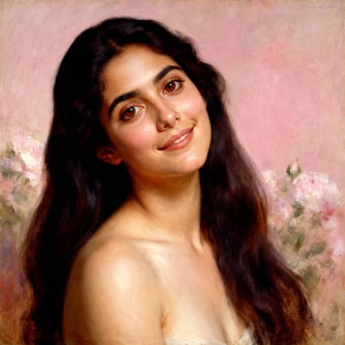Radiant Hispanic Portrait in Pastel Blooms Radiant Hispanic Portrait in Pastel Blooms