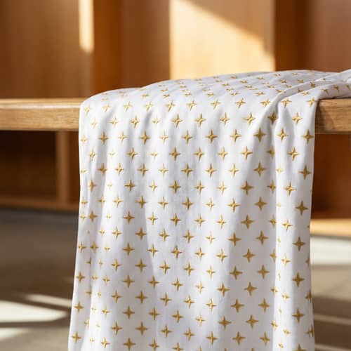 Elegant White Jersey with Gold Tarla Star Design