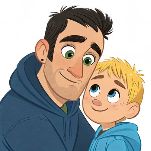 Disney Pixar Image of a Father and Son