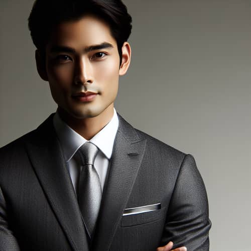 Professional South Asian Male Portrait | Charcoal Grey Suit