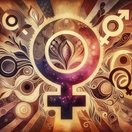 Powerful Feminist Artwork with Venus and Female Gender Symbols