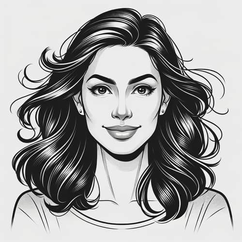 Expressive Woman Portrait with Dark Eyes and Elegantly Arched Eyebrows