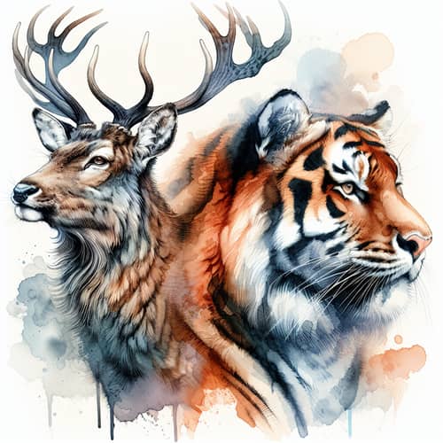 Tiger Watercolor Art: Early 20th Century Inspired Masterpiece