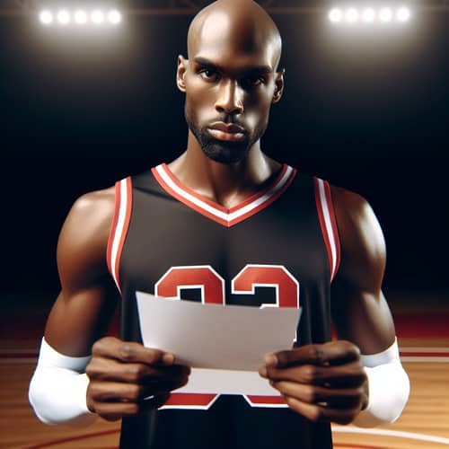 Michael Jordan Holding White Paper | Iconic Athlete Image
