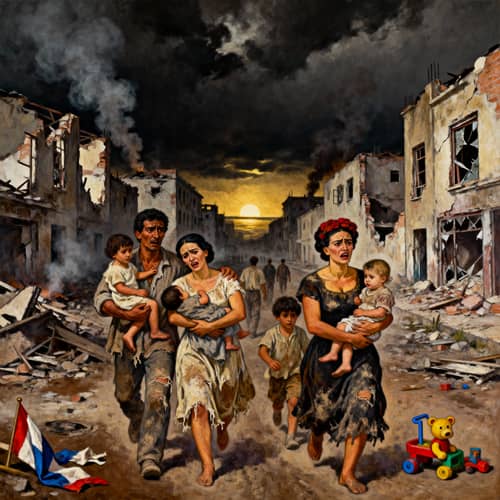 Figurative Oil Painting Critiquing War