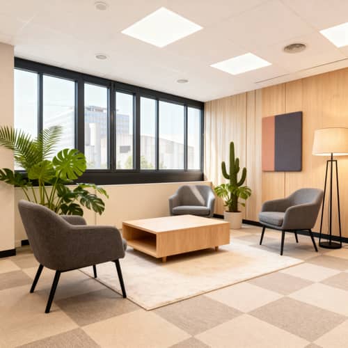 Elegant Office Redesign with Anthracite Accents Elegant Office Redesign with Anthracite Accents