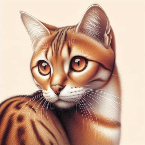 Detailed Portrait of Domestic Cat with Warm Orange and White Fur