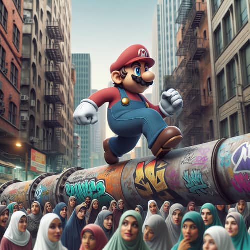 Super Mario Takes on City Street Adventure
