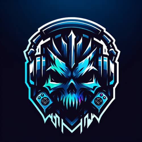 Brutal Gaming Logo: Neon Blue & Black Design