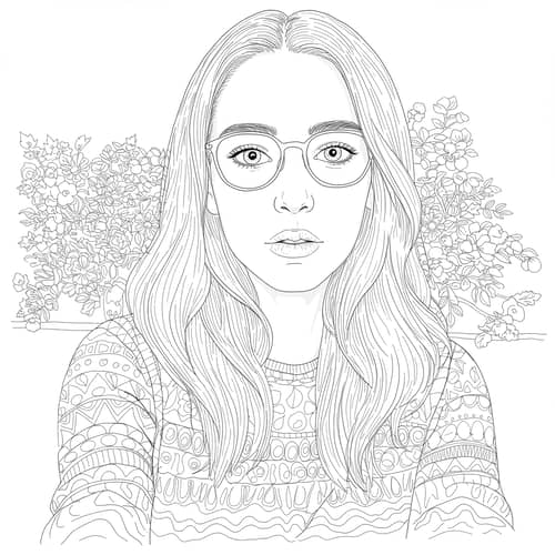 Black and White Coloring Page for Friends