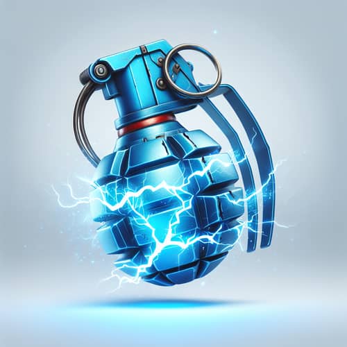 Fantastic Blue Grenade Emitting Electricity