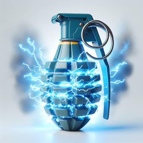 Blue Electric Grenade on White Background