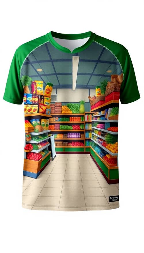 Vibrant Grocery Store Jersey Design for Sportswear