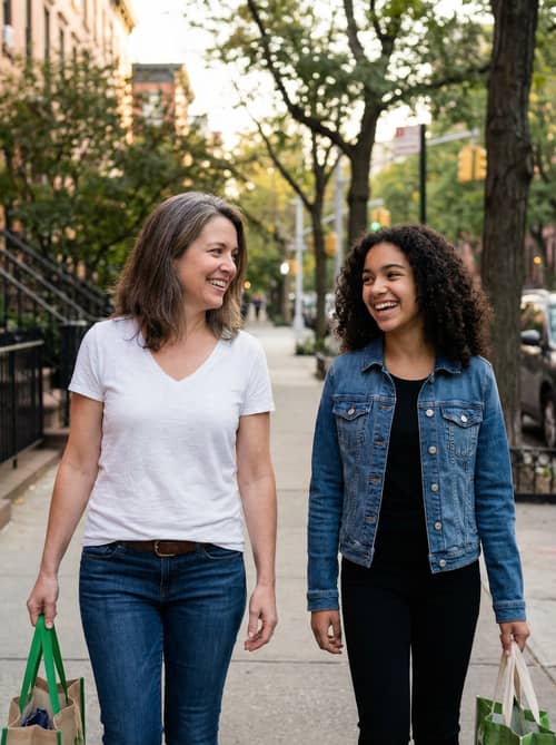 40-Year-Old Woman & Her Teenage Daughter 40-Year-Old Woman & Her Teenage Daughter