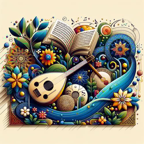 Harmony of Nature, Music & Literature: Islamic Art Masterpiece