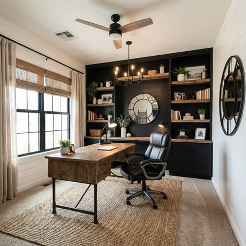 Modern Farmhouse Style Home Office Transformation