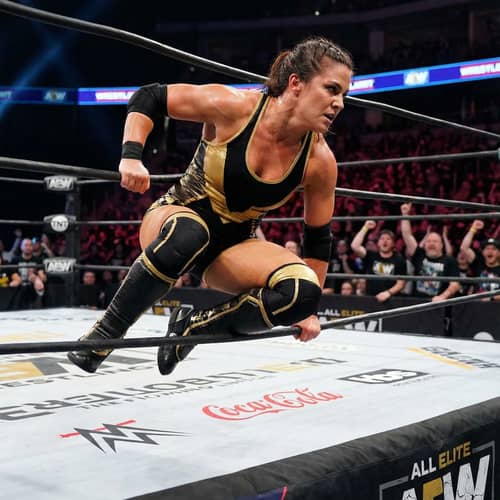 Intense Female Wrestler Ready for Action Intense Female Wrestler Ready for Action