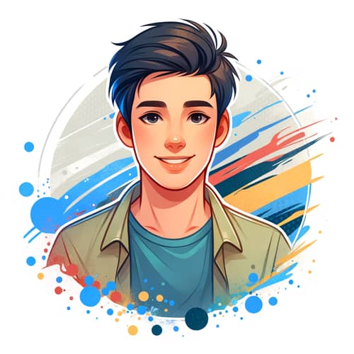 Friendly Young Man in Casual Clothes Smiling - Creative Portrait