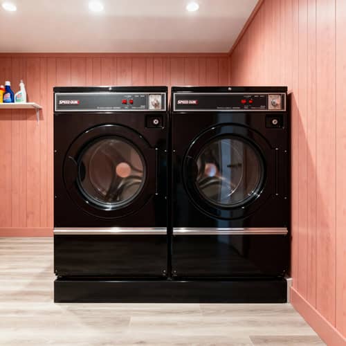 Stylish Laundry Room with Speed Queen Washer & Dryer Stylish Laundry Room with Speed Queen Washer & Dryer