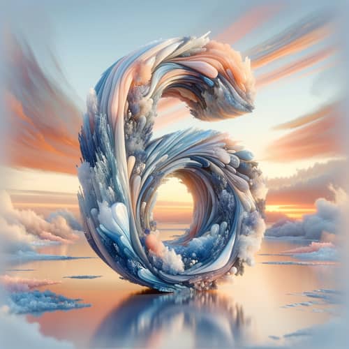 Unique Number Six Art in Serene Setting